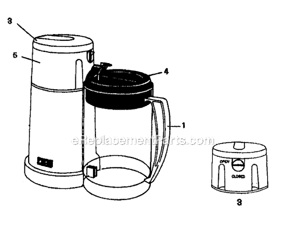 Page A Diagram and Parts List for TM3P  Mr Coffee Tea Brewer